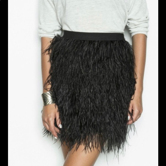 Pink Martini Dresses & Skirts - Ostrich Feather Black Party Skirt Pink Martini M